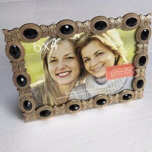 Picture Frame Gold Black Jewels Butterfly Decor Artsy 6x4 Hollywood Regency Y2K